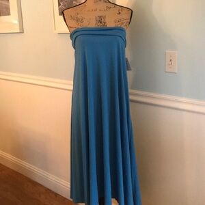 LuLaRoe | L Maxi Skirt Solid Blue Cotton NEW